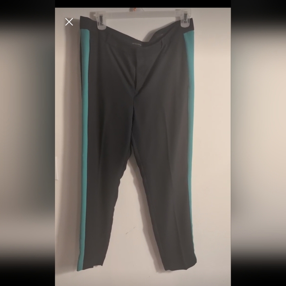 Banana Republic Avery Black with green trim Trousers Size 14Long - Picture 1 of 12